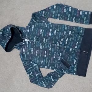 Women's Aero full-zip charcoal gray hoodie emprinted with "aero," size small